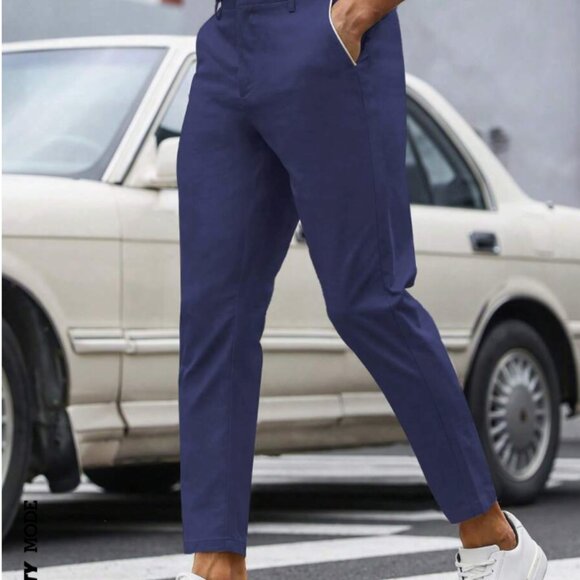 Manfinity Mode Men Solid Slant Pocket Blue Dress Pants, NWOT, Medium (33W) - Picture 4 of 8